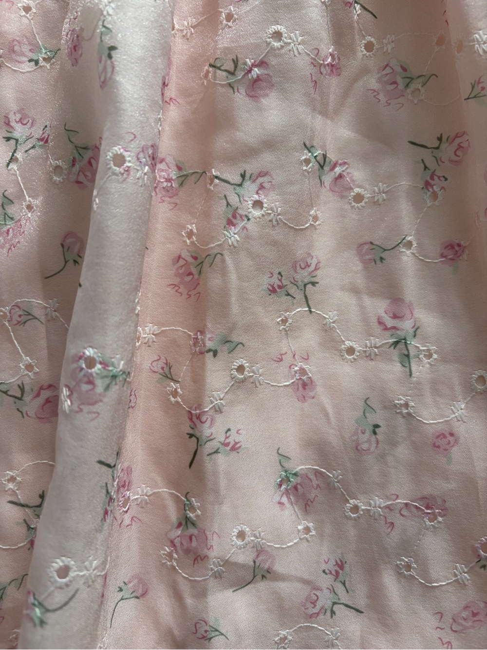 Thirty Thirty Pink Coquette Fairy Square-Neck Floral Babydoll Mini Dress Small - Picture 6 of 14